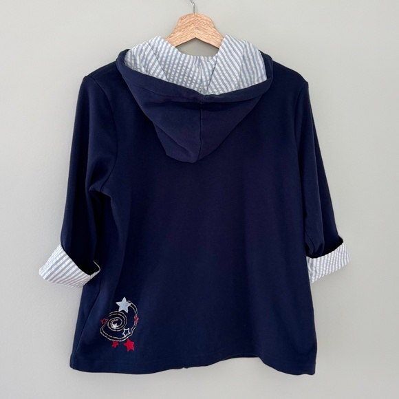 Breckendrige‎ Navy Blue Star Zip-Up Jacket - Picture 4 of 10